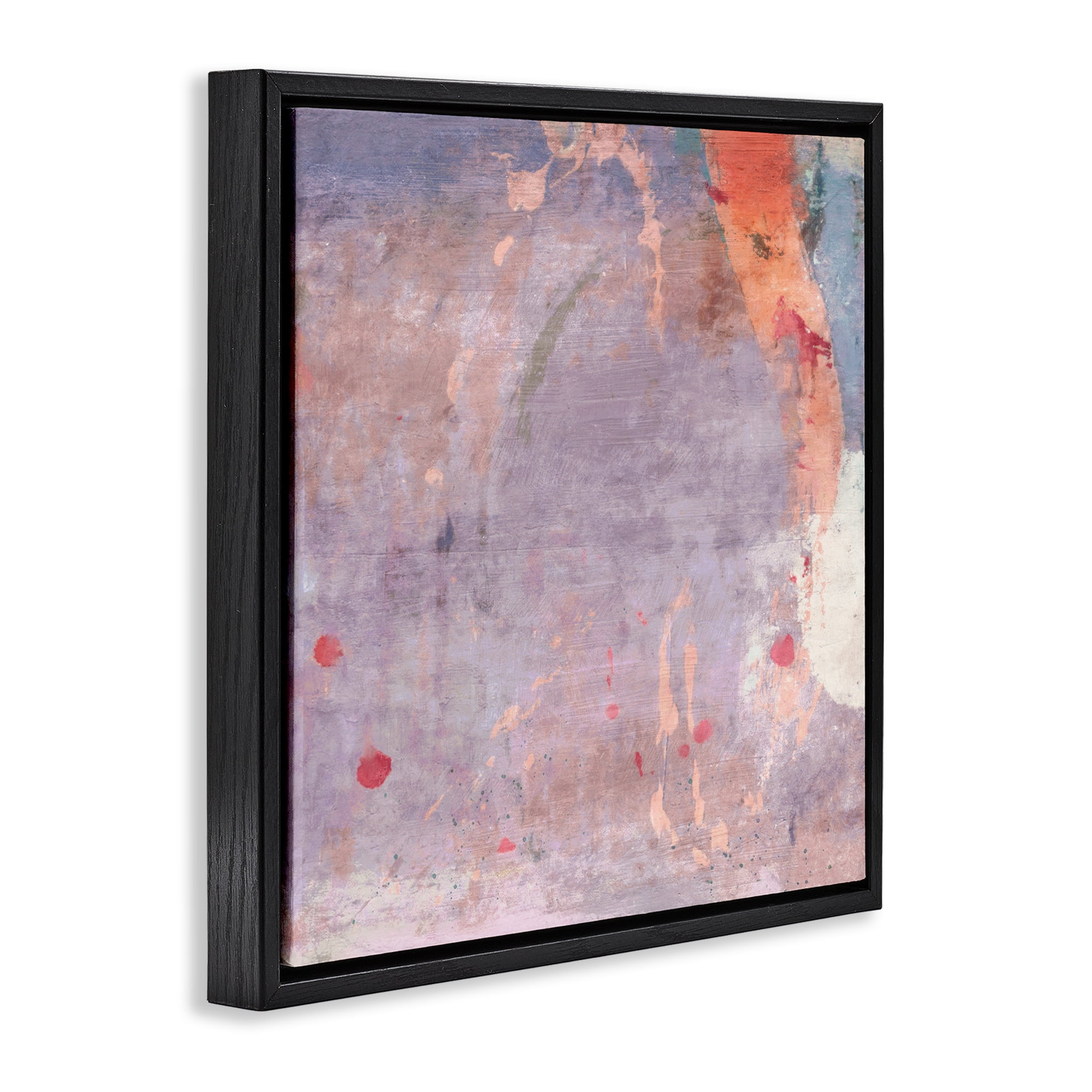 Stupell Industries Abstract Purple Ombre Abstract Painting Black Floater Framed Canvas Art Print Wall Art, 18 x 18