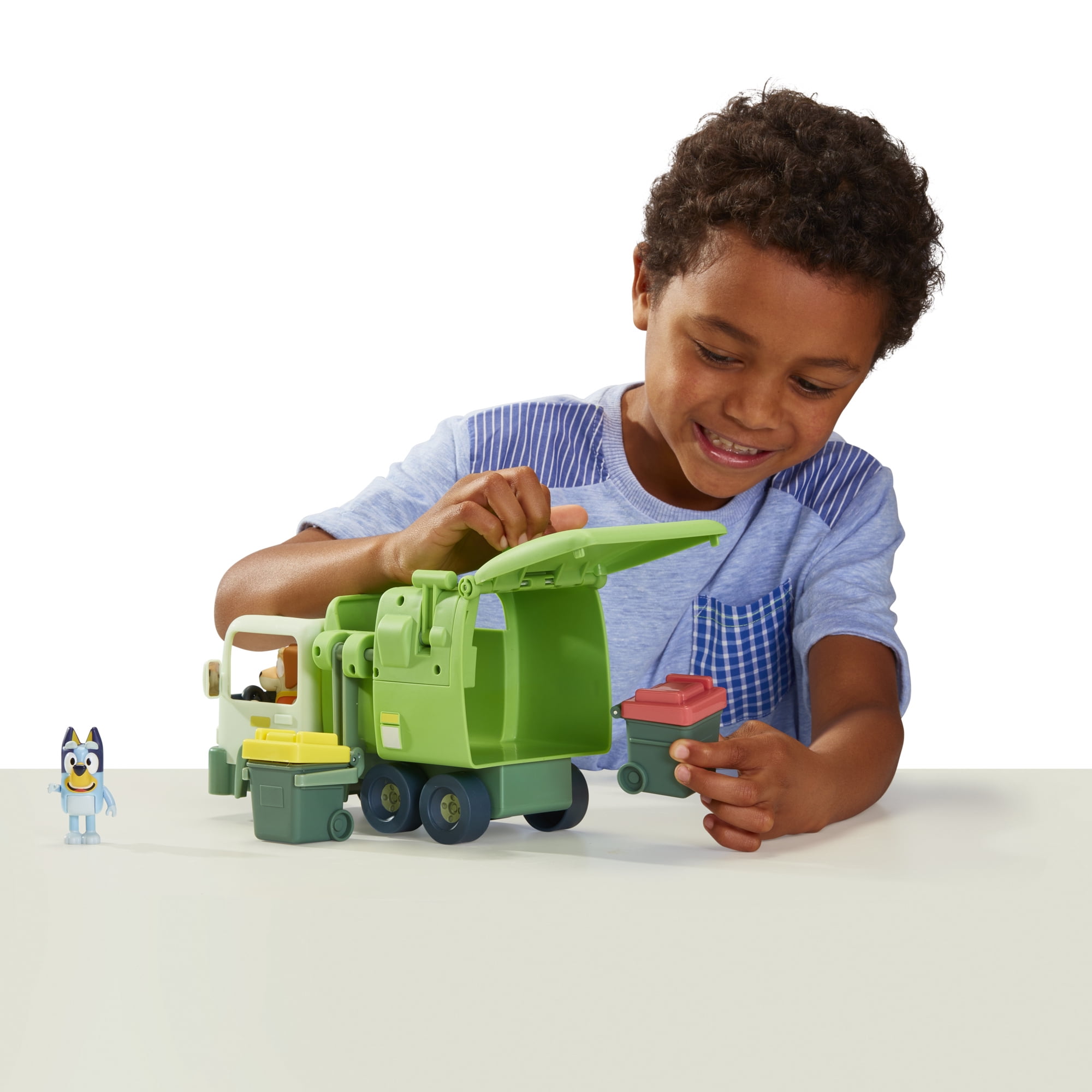 Buy Bluey, Garbage Truck Vehicle Playset, Bluey and Bin Man 2.53 inch Figures and Accessories