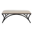 thumbnail image 3 of Uttermost 19.25" Coastal Metal Bench with Cushion in Black/Oatmeal, 3 of 7