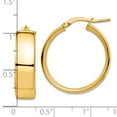 thumbnail image 2 of 10k Solid Yellow Gold High Polished 7mm Hoop Earrings 24x7mm Wide 7mm Thick Hoop Earring for Women, 2 of 2