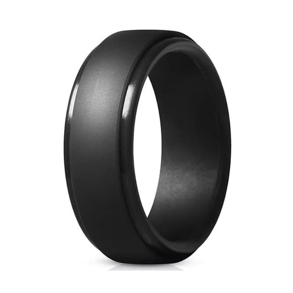 ATJIA Bague de Mariage en Silicone pour Hommes Anneaux en Caoutchouc pour Lui Femmes Couples Taille 7 8 9 10 11 12 13 14 Bague de Doigt en Silicone de 8 mm de Large