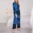 thumbnail image 3 of Salouo 2025 Happy New Year 5 Pattern Women's Pajamas Set Long Sleeve Button Down Sleepwear Soft Pj Lounge Sets for women 2 Piece Pjs Set with Long Pants-Medium, 3 of 7