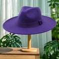 thumbnail image 3 of Fedora Hats for Men Women Wide Brim Classic Dress Panama Hat with Ribbon Band for Daily Life and Party, 3 of 6