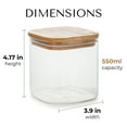 thumbnail image 3 of JS Gourmet 18.6oz Glass Canister With Bamboo Lid, Ideal for Rice, Sugar, Flour and Nuts (4 Pack), 3 of 7