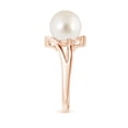 thumbnail image 3 of Angara Solitaire South Sea Cultured Pearl Bypass Split Shank Ring in 14K Rose Gold for Women | June Birthstone Jewelry for Her, 3 of 8
