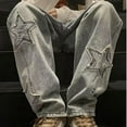 thumbnail image 2 of CoCoMangos Y2K Baggy Jeans Women's Fairycore Emo Denim Pants Star Patchwork Alternative Clothing Acubi Jogger Indie Sweatpants, 2 of 6
