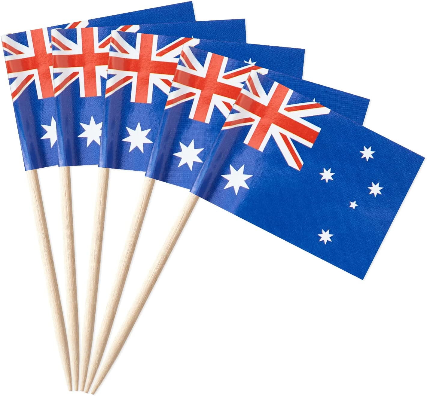 100 Pcs Australia Flag Australian Toothpick Flags Small Mini Australian
