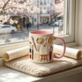 thumbnail image 4 of Ceramic Coffee Cup for Daily Use – Stylish Mugs for Coffee, Tea, and Hot Chocolate – Gift-Ready Design with Ergonomic Handle – Dishwasher and Microwave Safe – Perfect for Home and Office,Pink A, 4 of 5