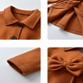 thumbnail image 7 of XXWXYD Toddler Girls Wool Blend Trench Jacket with Bowknot Belt, Windproof Winter Coat Lapel Button Long Sleeve, Warm Girls Outerwear Christmas Holiday Gift, 7 of 7