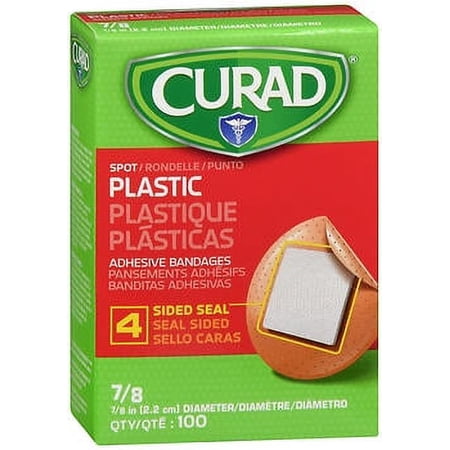Curad Plastic Spot Adhesive Bandages 7/8 in - 100 ct