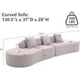 thumbnail image 2 of Tabaray 130" Modular Sectional Sofa Couch, Minimalist Modern Curved Sofa Couch w 3 Pillows, 2 Piece Free Combination, Terry Cloth Fabric Sofa Couch for Living Room Furniture, Salon, Hotel(Grey), 2 of 8
