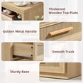 thumbnail image 4 of Boho 2 Drawers Rattan Farmhouse Nightstand, Rustic Bedside Table with Drawers for Bedroom, Vintage End Table with Open Shelf for Living Room, Natural, 4 of 9
