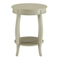 thumbnail image 2 of Hassch 18" Round Side Table with Bottom Shelf, 2-Tier Wooden End Table with Cabriole Legs, Antique White Accent Table for Living Room or Bedroom, 2 of 9