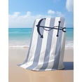 thumbnail image 4 of Blue White Striped Beach Towels Oversized Super Absorbent,Navy Blue Beach Nautical Anchor Ocean Coastal Lightweight Bath Towel Quick Dry Sets For Bathroom/Pool/Rv Camping/Beach Play/Gym Room 30"x60", 4 of 8