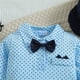 thumbnail image 4 of Odeerbi 0-2 Años Niños Caballero Traje Formal Cumpleaños Primer Año Trajes Conjunto Mono Manga Larga Pantalón Sombrero Lazo Conjunto de Cuatro Piezas, 4 of 6