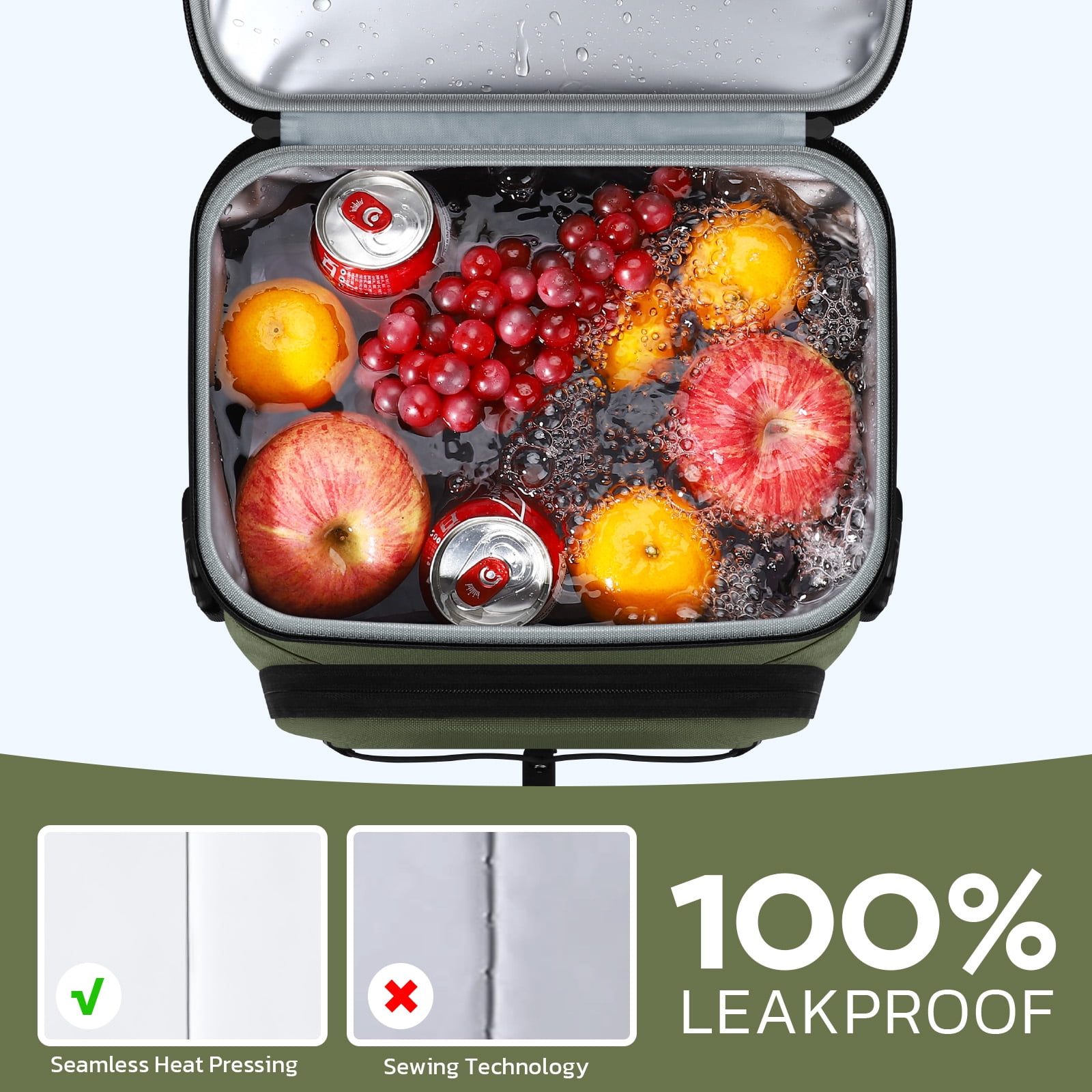 Realcool Backpack Cooler，33 Cans Insulated Leakproof Soft Cooler Bag Lightweight Camping Beach Lunch Backpack for Men Women