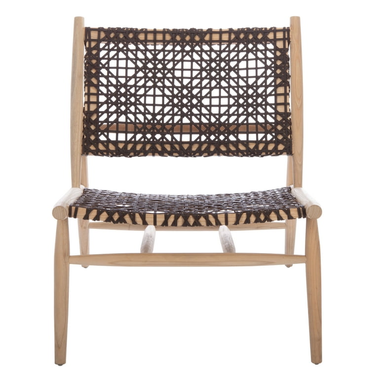 SAFAVIEH Bandelier Leather Weave Nautical Accent Chair Natural Brown