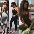 thumbnail image 1 of Femmes Combinaison Sans Manches Bodycon Slim Fit Sport Pantalon Long Romper, 1 of 5