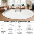 thumbnail image 3 of Goolela Round Rug 4ft White Area Rug Faux Fur Rabbit Rug Fluffy Fuzzy Circle Rug for Living Room Furry Plush Rug for Bedroom Nursery Teen Room, 3 of 9