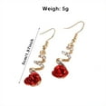 thumbnail image 3 of Pendientes para mujer, regalos para mujer, pendientes de aleación redondos con forma de rosa y temperamento a la moda para mujer., 3 of 5
