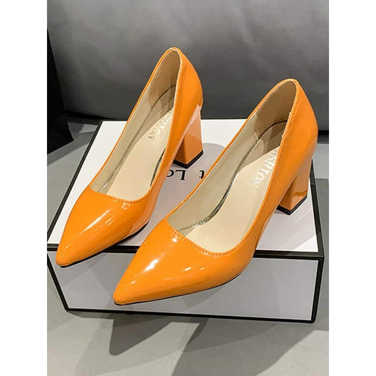 Ladies orange dress shoes sale