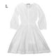 thumbnail image 1 of Vestido de encaje con cuello en V, cintura alta, verano, una línea, mini vestido corto hueco, blanco, L Noticed AP001265-03B, 1 of 7