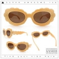 thumbnail image 2 of Womens Fluffy Cloud Shape Oval Plastic Sunglasses Beige - Brown, 2 of 7