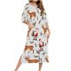 thumbnail image 5 of Camisón de invierno con mangas 3/4 y estampado navideño para mujer, con cremallera y bolsillos, holgado, para mujer, 5 of 8