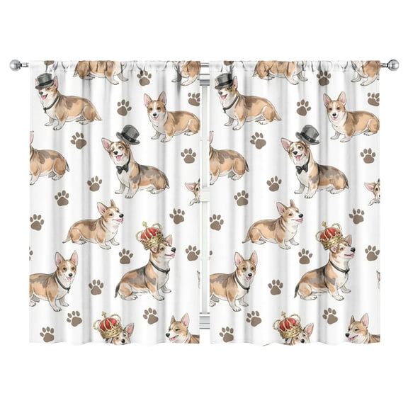 Cute Puppy Curtains-blackout Curtains Bedroom Decor Living Room Darkening Grommet Window Drapes 2 Panels Set 52"x 84"