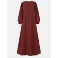 thumbnail image 4 of ZANZEA Womens Dresses Crew Neck Long Sleeve Casual Solid Long Maxi Dress, 4 of 13