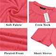 thumbnail image 4 of Women Short Sleeve Shirts Casual Dressy Summer Tops with Pleats, 4 of 5