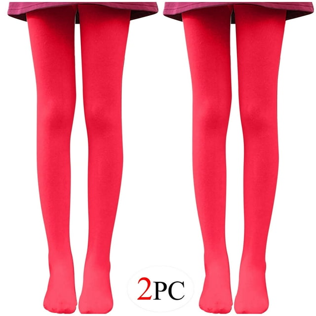 FAIWAD 2 Pcs Collants de Danse Ballet pour Filles Doux Opaques avec Pieds Extensibles Taille Haute Bas Colorés