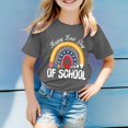 thumbnail image 2 of Girl Shirts Size 7-8 Last Day of School Graphic Print Short Sleeve Crewneck T Shirts Loose Fit Casual Tops Summer Clothes,A-Grey,110(3-4 Years), 2 of 4