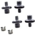 thumbnail image 1 of 1/4" Male to 1/4" Male Double Stud+ 1/4" Male to 3/8" Male Screw+ 1/4" to 3/8" Convert Screw Adapter Hold Firmly Clean Cut Threads Well Machined Aluminium 6 PCS for Camera Hot Cold Shoe Mounts, 1 of 7