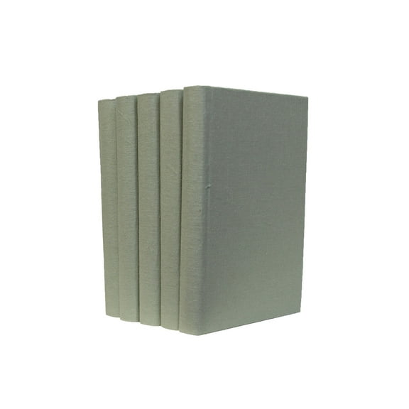 Pen & Willow Light Green Linen-Wrapped Decorative Books - Real shelf-ready book bundles for home or office decor, weddings or staging.