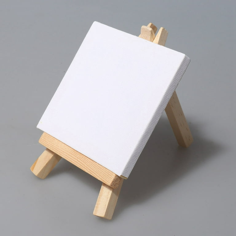 3 x 3 Stretched Canvas with 5 Mini Black Wood Display Easel Kit