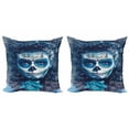 thumbnail image 1 of Ambesonne Sugar Skull Throw Pillow Cover 2 Pack, Frozen Dead Folk, 18", Multicolor, 1 of 2