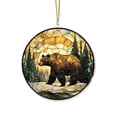thumbnail image 5 of RKSTN Brown Bear Stained Glass Sunlight Catcher Colorful Window Hanging Acrylic Sign Hanging Red Decorations, 3.93", 5 of 6