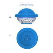 Bluescape Floating Bluetooth Speaker - IPX7 Waterproof, 6W RMS Audio, LED Light Show, FM Radio, 6-Hr Playtime, True Wireless Stereo for Hot Tubs & Pools
