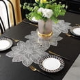 thumbnail image 3 of LINLIN Leaf Shaped Placemats PVC Hollow Table Runner Non-slip Decorative Table Mats Placemat for Home Party Kitchen Dining Wedding Decor, 3 of 6