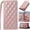 Pink, variant on for Motorola Moto G04/G04s/G24/E14 Leather Phone Case Slim Wallet Lady Classic Diamond Quilted Folio Flip Cover Kickstand, Card Slot Cash Holder, Buttonless Magnetic Closure, Wrist Strap