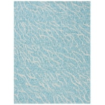 SAFAVIEH Courtyard Ruth Abstract Indoor/Outdoor Area Rug, Aqua/Grey, 8' x 10'