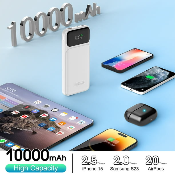 Powerbank 20000mAh - 22.5W Snelladen Met PD3.0 En QC4.0 - LCD-display - USB-C In- En Uitgang - Draagbaar Opladen Voor Smartphones