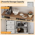 thumbnail image 2 of 47.2 Inch Sideboard Buffet Cabinet with Built-in Power Outlets, Farmhouse Kitchen Buffet Storage Cabinet with 2 Barn Doors, 3 Drawers & a Large Open Shelf for Living Room, Dining Room, White, 2 of 8