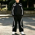 thumbnail image 5 of Fengqque Boy's Active Tracksuits Sets Full Zip Long Sleeve Sports Jogging Suits Athletic Running 2 Piece Sweatsuits Black 14-15 Years, 5 of 6