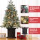 thumbnail image 5 of 3ft pre-lit artificial snow-flocked christmas tree: 78 LED blanca lights, 8 modes, red berries & brown base - ideal para para home porch & oficina, 5 of 7