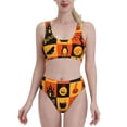 thumbnail image 2 of Picia Halloween Banner Symbols Women's High Waisted Bikini Scoop Neck Swimsuit Two Pieces Bathing Suit-Small, 2 of 8