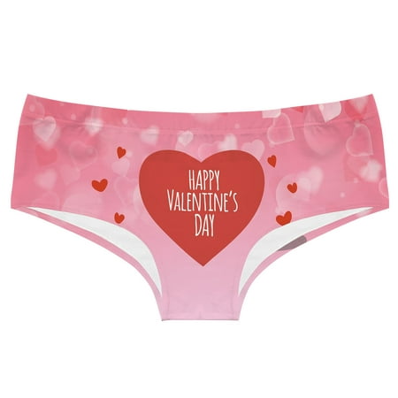 

Womens Valentine s Day Print Shorts Funny Boxer Brief Underwear Boyshort Ladies Panties Pajamas