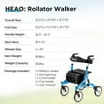 HEAO Rollator Walker with Seat for Seniors,4 x 10" Wheels Upright