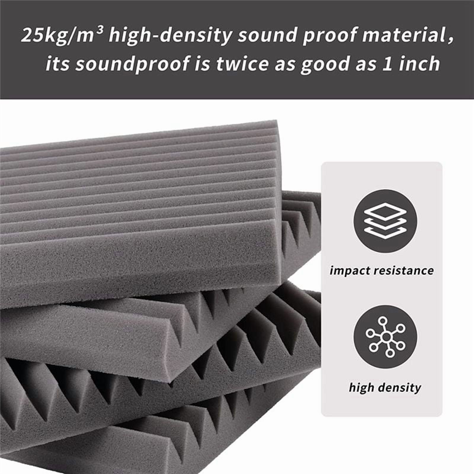 Acoustic Foam Panels 12 Pcs, Soundproof Wall Panels 30x30x5cm, High Density Sound Absorbing Panel for Walls White